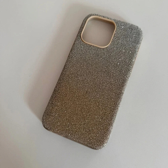 SWAROVSKI- Phone Case- IPhone 15 Pro Max- Crystal- Ombré- Sparkle- Gold- Box - Picture 5 of 16